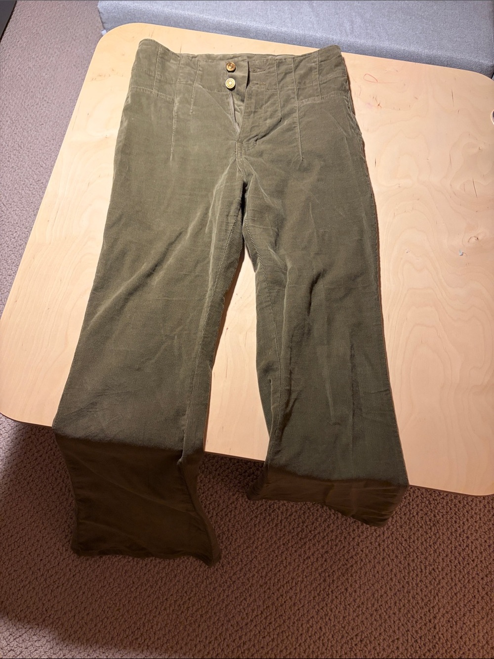 Free People Olive Green Corduroy Pants - size 27